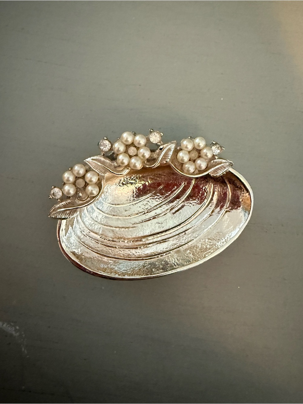 Silver Pearl Cluster Shell trinket tray